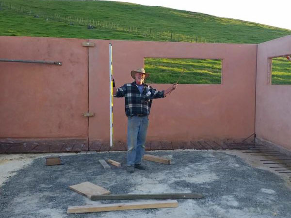 Concrete construction work in progress at residential site